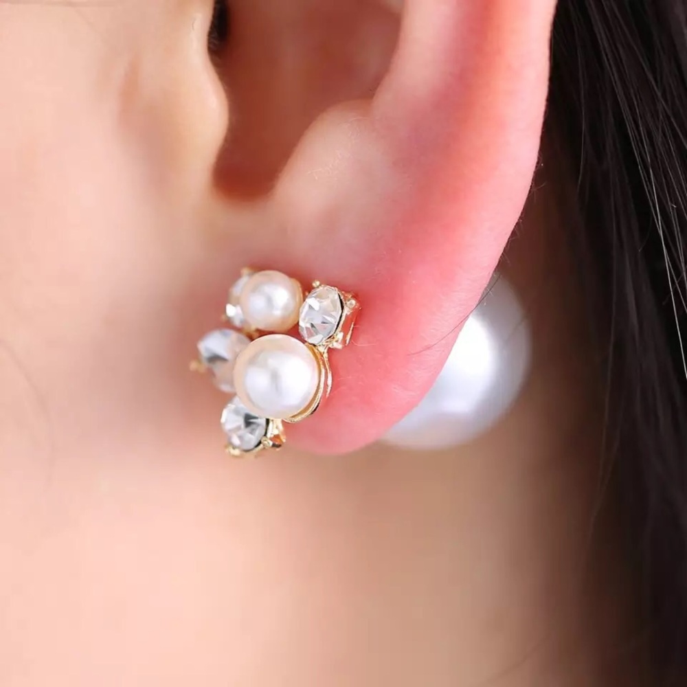 Double Sides Pearl Earrings - Picture 4 of 5